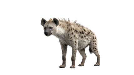 Spotted hyena full body isolated PNG image