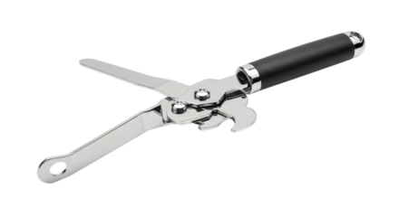 Ergonomic Stainless Steel Jar Opener with Black Handle.