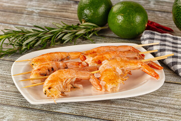 Grilled prawn skewerfor snack