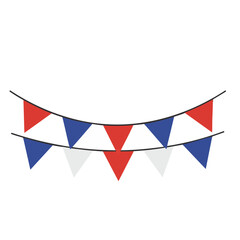 Obraz premium Flat Red White Blue Bunting Flags Icon, Party Decoration
