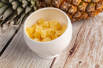 Dry yellow sweet pineapple candy