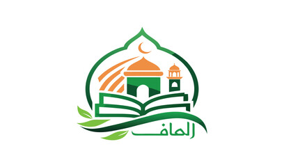 Islamic education logo design mosque book quran
