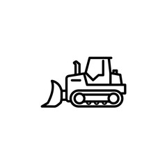 Outline of a snow plow truck in a minimalist design  