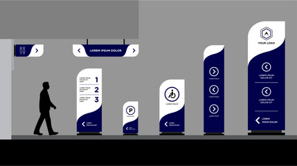 Exterior and interior signage template set corporate identity