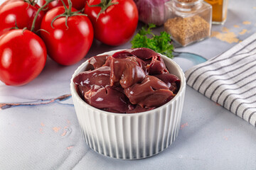 Raw chicken liver for cooking