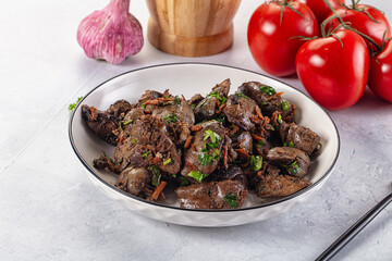 Roasted chicken liver with green onion