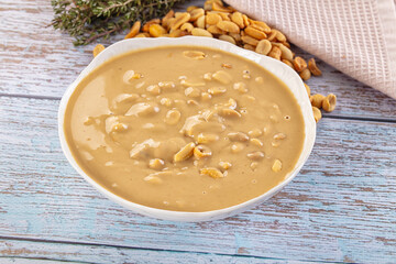 Peanut butter spread with nuts