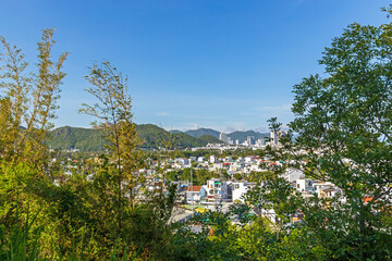 Panoramic view of the coastal city of Nha Trang, Vietnam