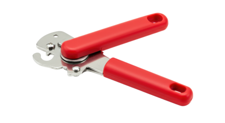 RedHandled Can Opener with Stainless Steel Mechanism.