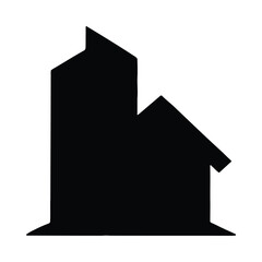 Fototapeta premium Black building architecture silhouette design construction cityscape urban skyline property vector illustration