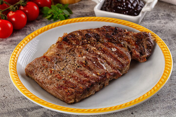 Grilled rib eye beef steak