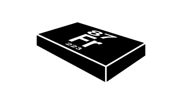 Francium chemical symbol, black isolated silhouette
