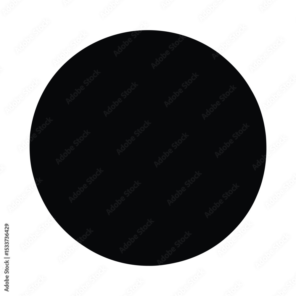 Poster black circle shape abstract graphic design element simple round form geometric figure isolated on wh