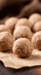 Unbaked whole-wheat dough balls on parchment paper