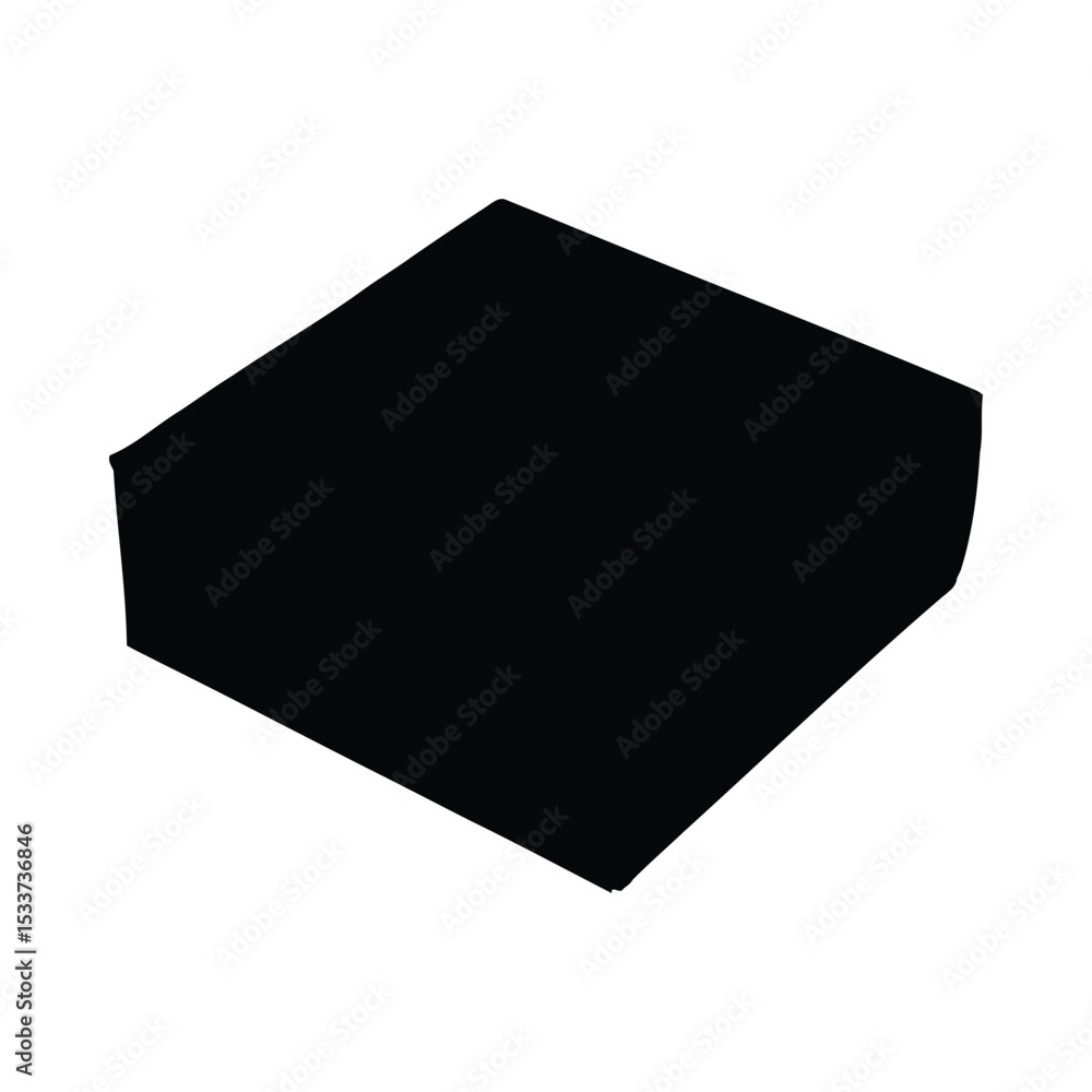 Aufkleber black box cube shape graphic design illustration abstract object simple dark solid isolated backgrou