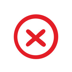 Red Circle Cross Mark Icon Symbol Sign Shape Graphic