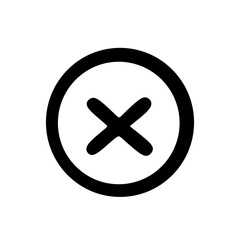 Simple Bold Crossmark Inside Circle Icon Shape Symbol Graphic