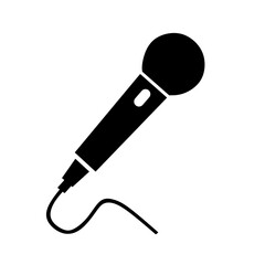 Wired Microphone Sound Recording Instrument Silhouette Icon