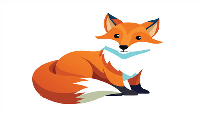 Obraz premium Cute cartoon fox illustration for kids