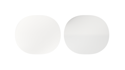 Two White Oval Shapes Isolated on transparent background Design Element