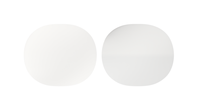 Two White Oval Shapes Isolated on transparent background Design Element