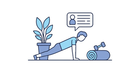 home workout flat vector icon, suitable for design and infographic applications