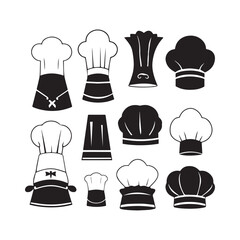 set of black and white hats