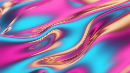 Neon Abstract Waves – Futuristic Liquid Texture in 3D

