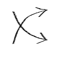 Grunge arrow hand drawn vector. Art grunge arrow isolated on white background. Arrow mark icon, arrow paint.