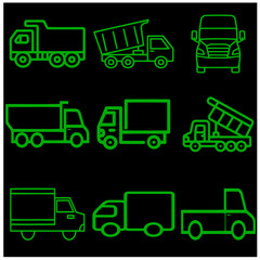 Vehicle Truck   Vector Set 3
