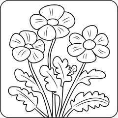 Wildflower Trio Bold Line Coloring Page