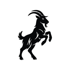 rearing goat silhouette icon logo