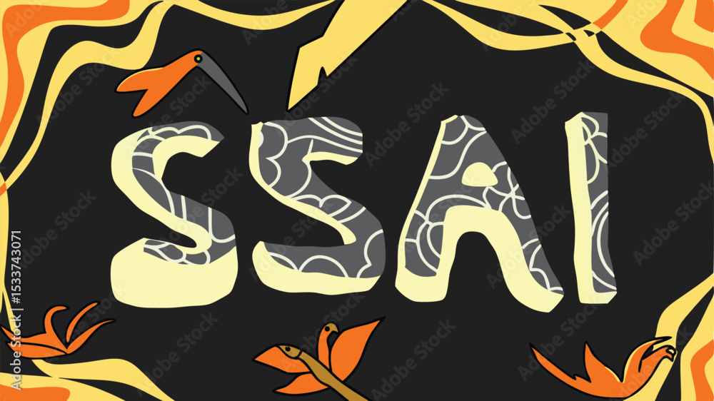 Poster ssai creative abstract design featuring decorative elements and geometric patterns suitable for use 