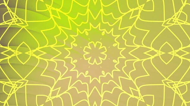 Lime green mandala design with yellow lines, perfect for vibrant background, boho prints, stationary, and meditation themes.