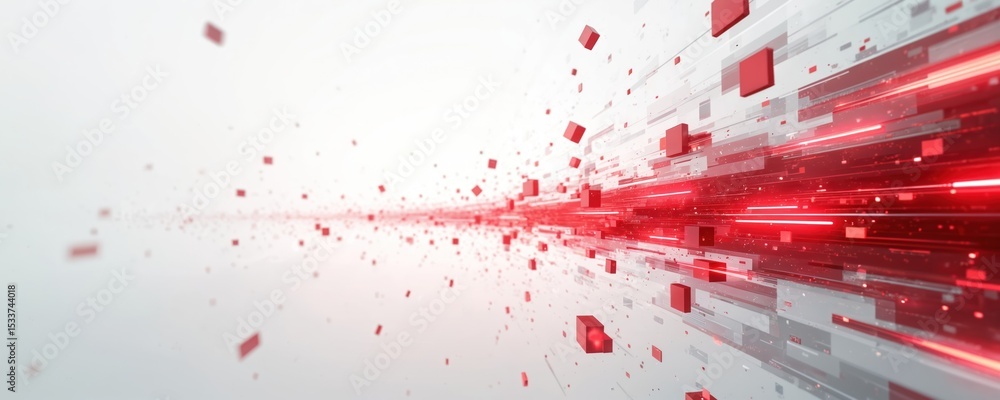 Poster abstract digital tech background in white and red tones with dynamic speed elements. futuristic desi
