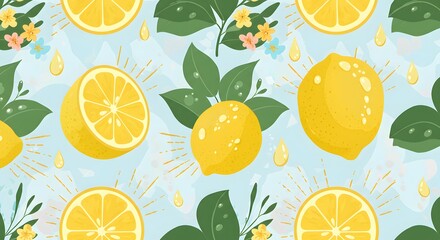seamless pattern with lemons