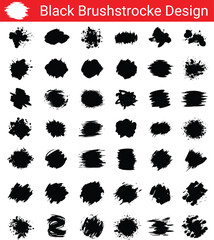 Minimalist Grid of Black Brushstroke Designs Showcasing Texture and Style