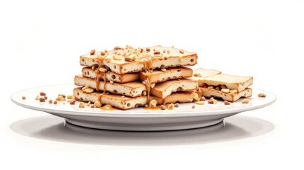 Nutty nougat bars served on a plate, ideal for sweet treats and dessert platters