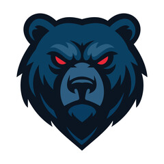 Bear's head in a bold, graphic style. The bear has a dark blue color palette, with sharp, angular lines defining its features.