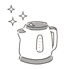 きれいな電気ケトルのイラスト