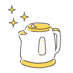 きれいな電気ケトルのイラスト