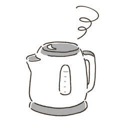 故障した電気ケトルのイラスト