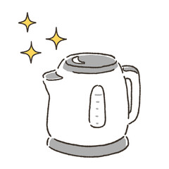 きれいな電気ケトルのイラスト