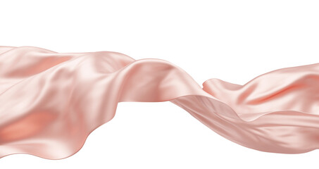 Luxury orange beige fabric on transparency background 3D render