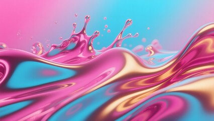 Neon Abstract Waves – Futuristic Liquid Texture in 3D

