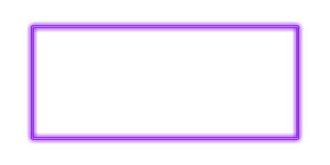 glowing green neon rectangular frame isolated on a transparent background. Bright neon border with blank space for text. Ideal as a glowing banner, mockup, or template. Perfect for decoration, design.