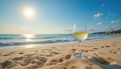 White Wine at Andernos-les-Bains Beach, France