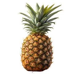 Fototapeta premium Fresh whole pineapple isolated on transparent background for design use