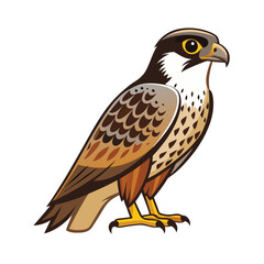 Falcon bird on white background