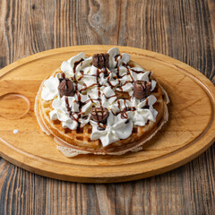 Gaufre chantilly et chocolat